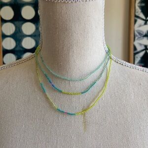 Artisan handmade bead necklace turquoise